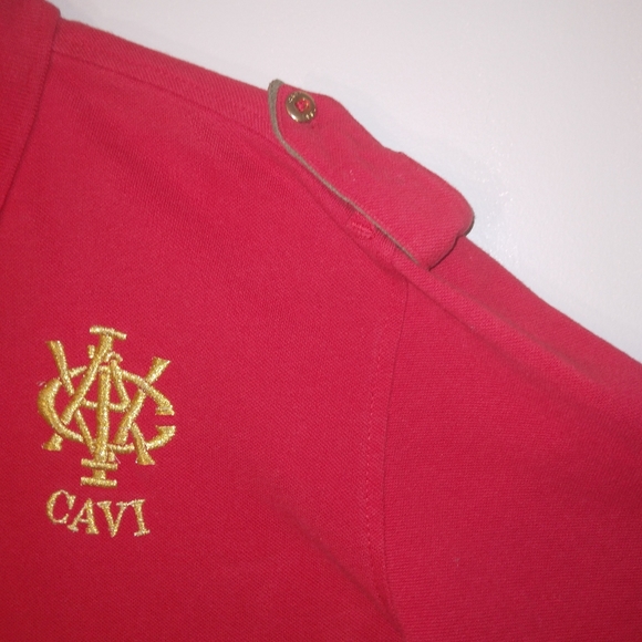 Cavi Boy's XL Red Polo Shirt With Epilettes Gold Embroidery and Buttons - Picture 6 of 13